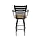Holland Bar Stool Co Jackie with Arms 36 in. Swivel Bar Stool with Black Wrinkle Finish and Canter Sand Seat 415 - alternate 5